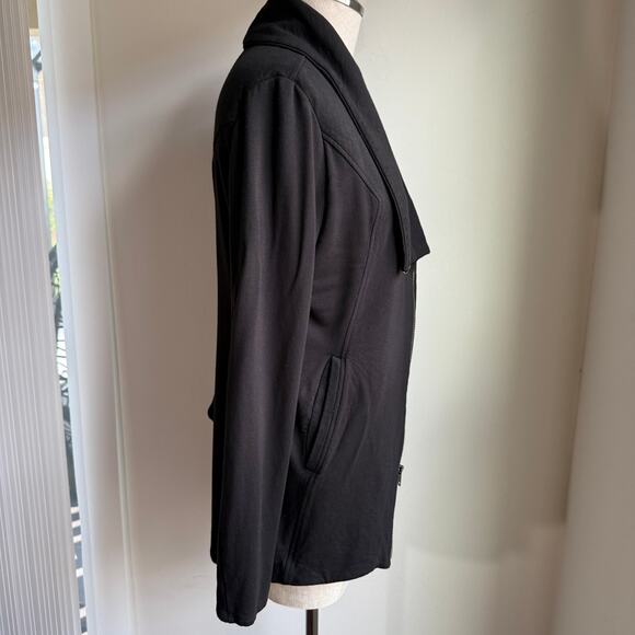 Helmut Lang Asymmetrical Knit Jacket Funnel Neck Asym Zip Black Medium - Picture 5 of 12